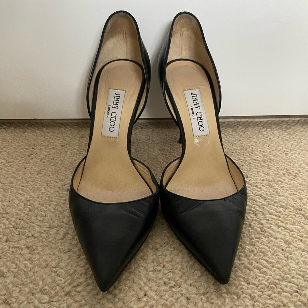 JIMMY CHOO black leather pumps Size 40